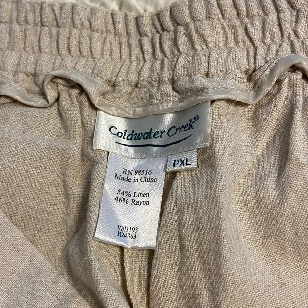 Coldwater Creek Comfy Linen Rayon Pants size PXL brand new inseam 28”waist 36” - Picture 8 of 8